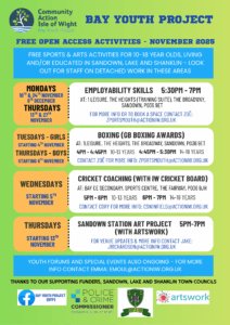 Poster advertising Youth Activities in November