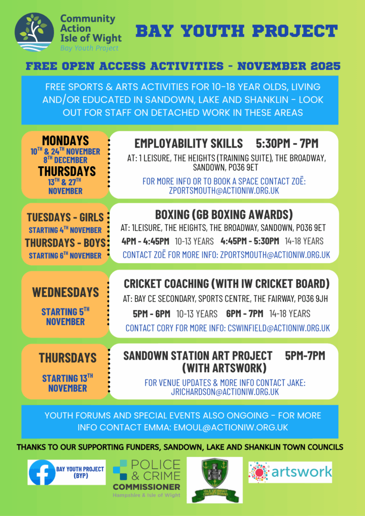 Poster advertising Youth Activities in November