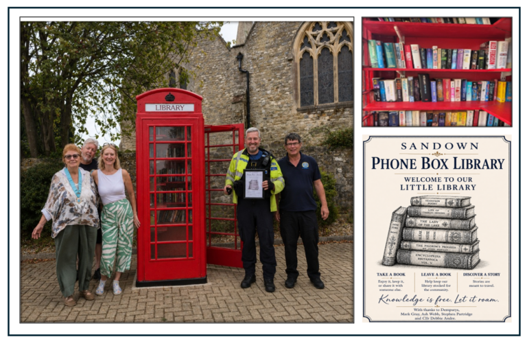 Historic Sandown Telephone Box Restored and Reopened as Community Library